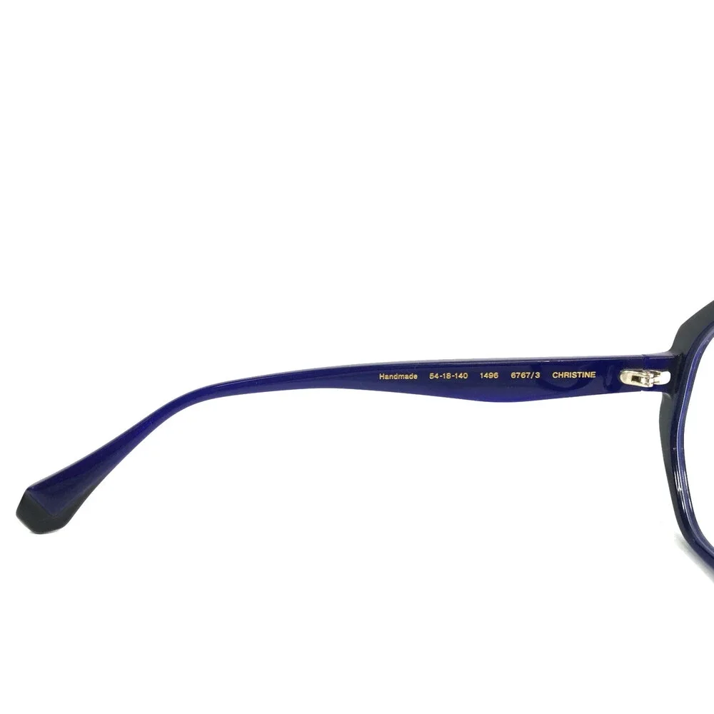 Gigi Studios Eyeglasses Frames CHRISTINE 6767/3 Black Blue Geometric 54-18-140